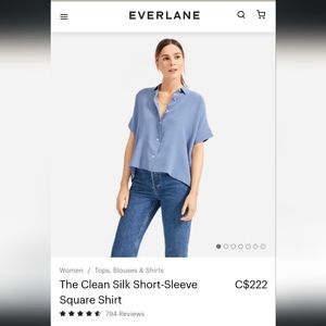Everlane 100% silk pale pink tee